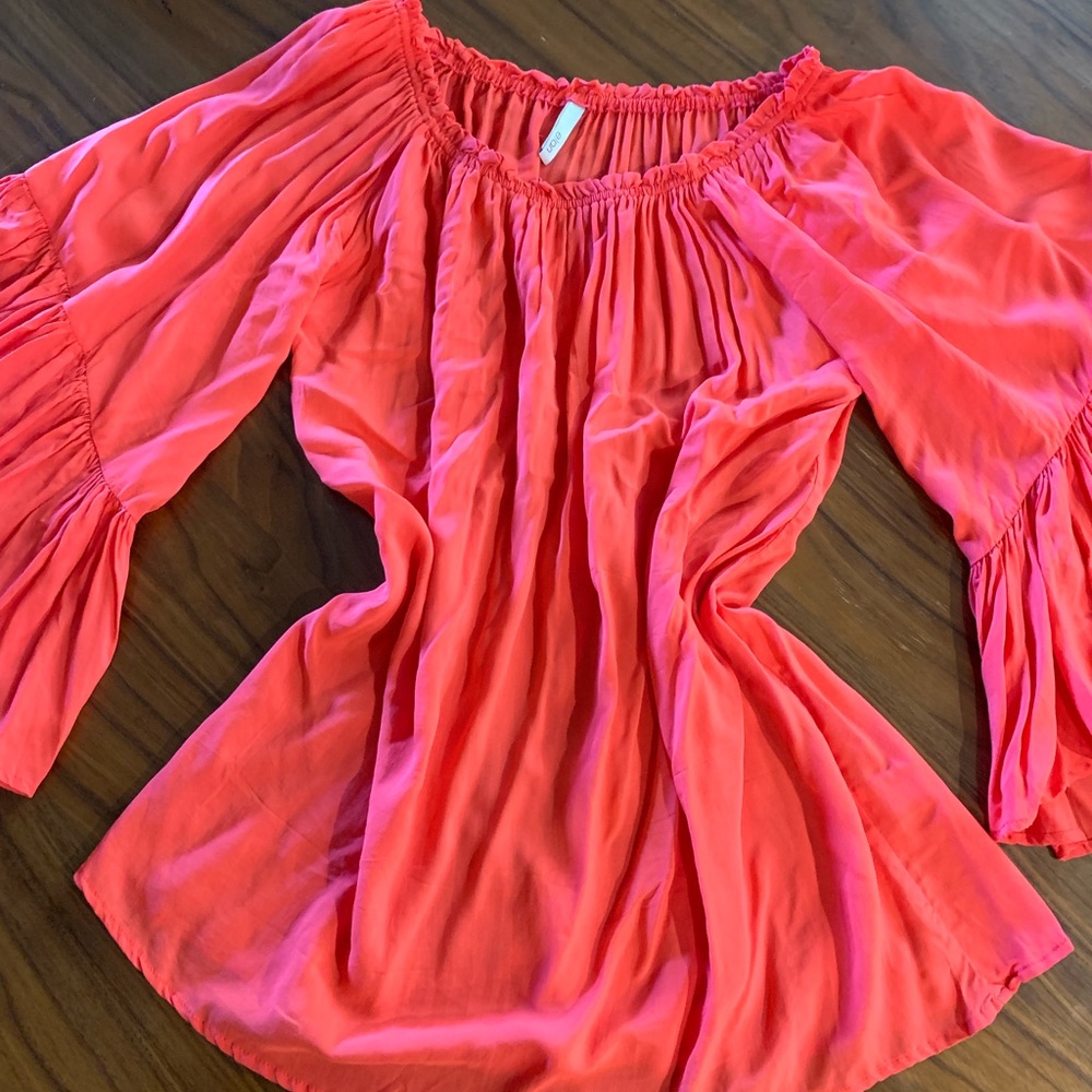 Coral-orange Elan Swimsuit cover-up